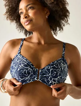 Aceana III Floral Padded U-Wire Bikini Top Navy female - Regatta - FashionsVida