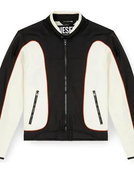 Chaqueta biker de hombre con bloques de color y ribetes - Diesel - FashionsVida
