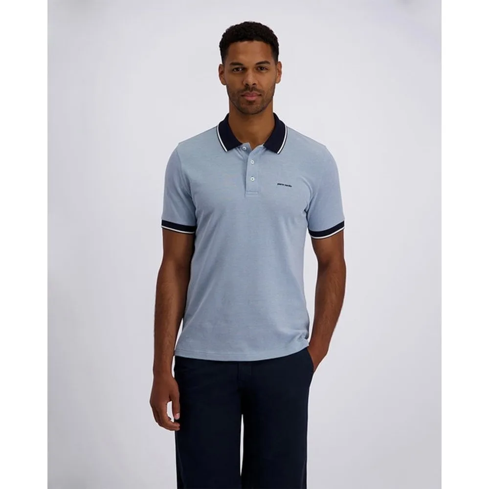 Polo básico de hombre con bolsillo regular fit beige bitono - Pierre Cardin - FashionsVida