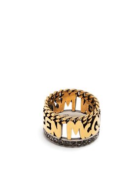 Anello con cristalli graffiti placcati