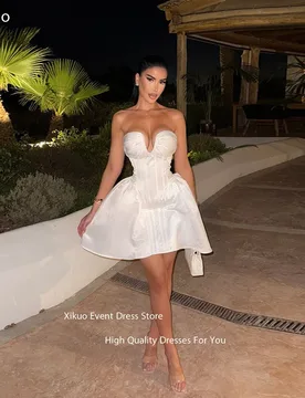 Xikuo Plunging V Cut Wedding Dress Sleeveless Mini Length Vestidos De Novia Sweetheart Neckline Bridal Gowns For Girl Customized - Aliexpress - FashionsVida