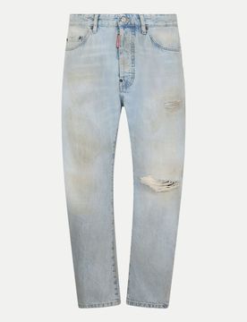 Helle Jeans im Used Look Blau 50