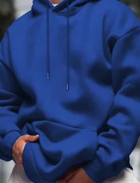 Sudadera con capucha casual de unicolor, de manga larga con hombros caídos y cordón, con bolsillo, para hombres, para otoño/invierno, temporada de - Shein - FashionsVida