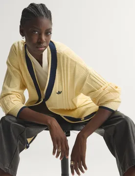 CARDIGAN IN MAGLIA A TRECCE L Warm Vanilla - Adidas - FashionsVida