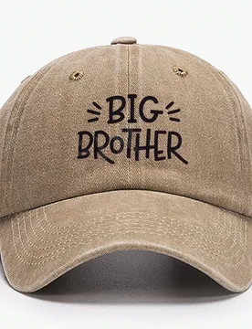 Pieza Gorra de béisbol vintage lavada con estampado de letra "Brother", ajustable, transpirable, casual con visera curva suave, sombrero para el sol, - Shein - FashionsVida