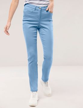 Extraglatt Baumwollhose Slim Fit, Slim Fit#normale Größen#Kurzgrößen#Langgrößen, Farbe Blau, 24, bügelfrei atmungsaktiv Damen