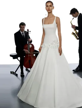 Dreamy Square Collar Sleeveless Robe de mariée Handmade Flowers Vestido De Novia Simple Jersey Mermaid Customized Wedding Dress - Aliexpress - FashionsVida