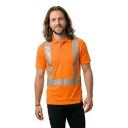 Polo à Manches Courtes Accelerate Safe 22183 Hi-Vis Orange 5XL