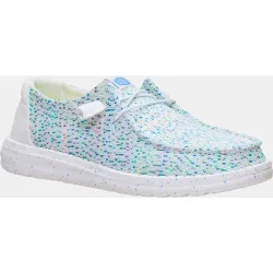 Zapatos de cordones de mujer en tejido estampado