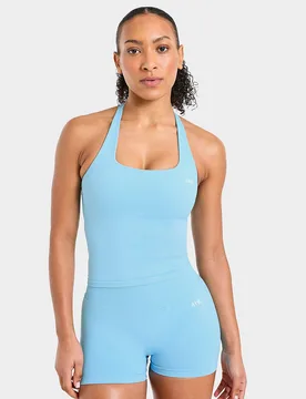 Enhance Seamless Halterneck Top - Damen, Blau - female - Size: XL - AYBL - FashionsVida