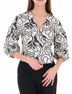 Blusa a portafoglio BIANCO 44 - Pennyblack - FashionsVida