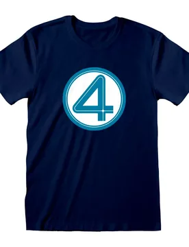 T-shirt à Manches Courtes Fantastic 4 Emblem Blue M unisex - Heroes Inc - FashionsVida