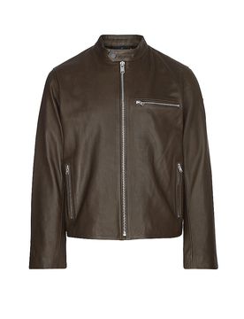 Chaqueta de cuero TRACK oliva L