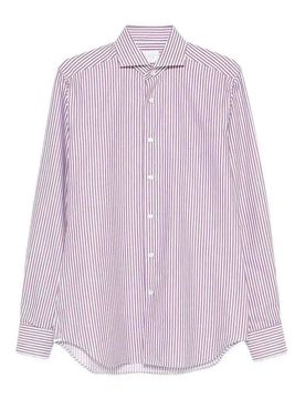 Camicia a maniche lunghe a righe in twill