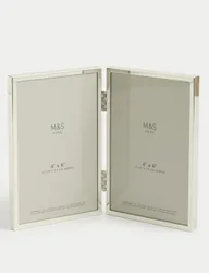 Metal Double Photo Frame 4x6 Inch Silver