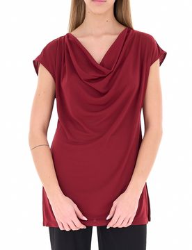 Blusa drappeggiata BORDEAUX 46