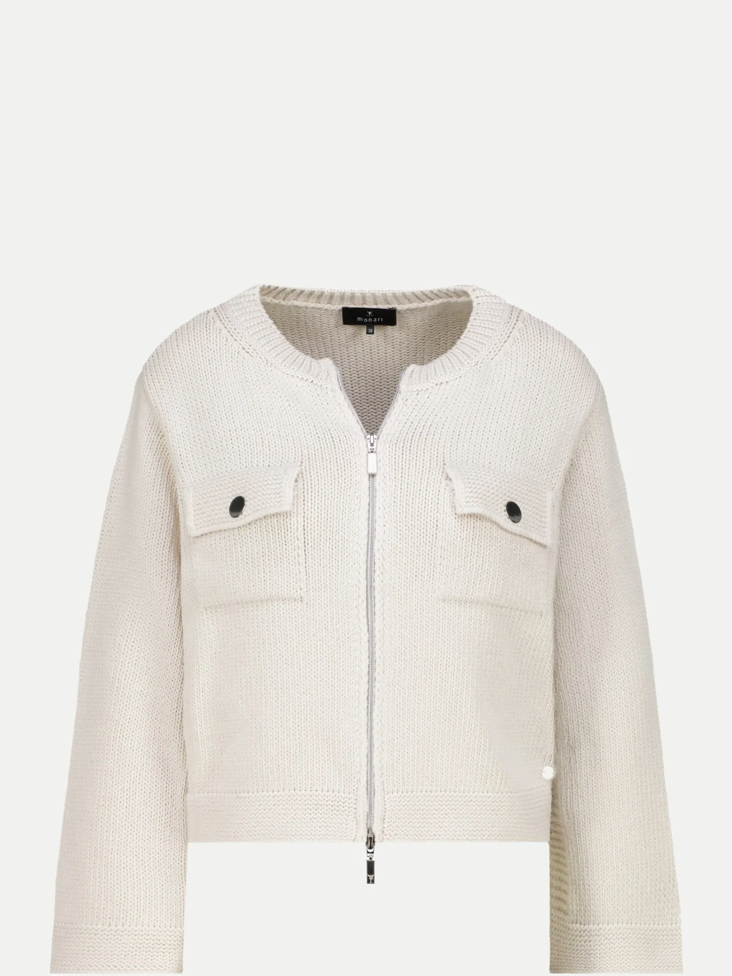 Elegante Strickjacke Weiß 42 - monari - FashionsVida