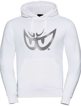 Felpa 2.0 Con Cappuccio Stampata Bianca Logo Argento taglia 2XL