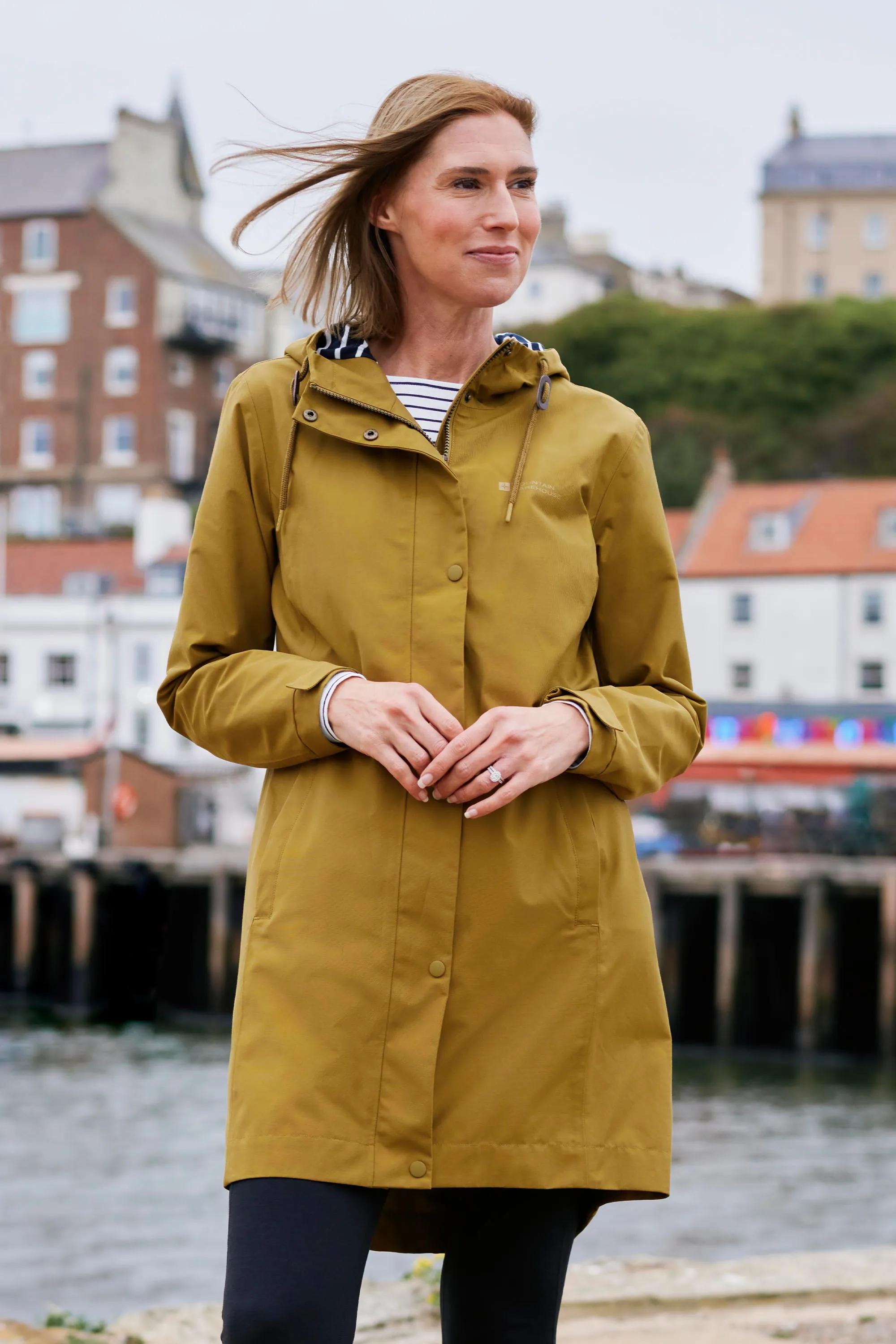 Seashore Womens Waterproof Jacket - Yellow - Yellow - Size: 6 - Mountain Warehouse - FashionsVida