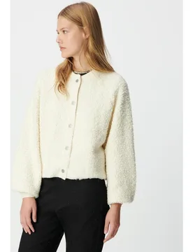 Cárdigan de mujer de punto bouclé con botones automáticos - IKKS - FashionsVida