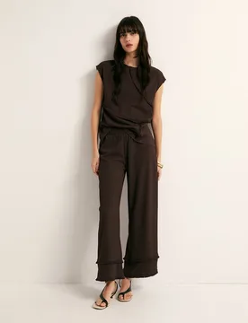 Sfera - Pantalón textura flecos - Sfera - FashionsVida