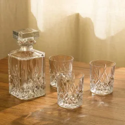 Juego de 6 vasos de whisky y botella Devon
