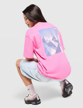 Peaks Graphic Boyfriend T-Shirt - Damen, Rosa - female - Size: XL - The North Face - FashionsVida