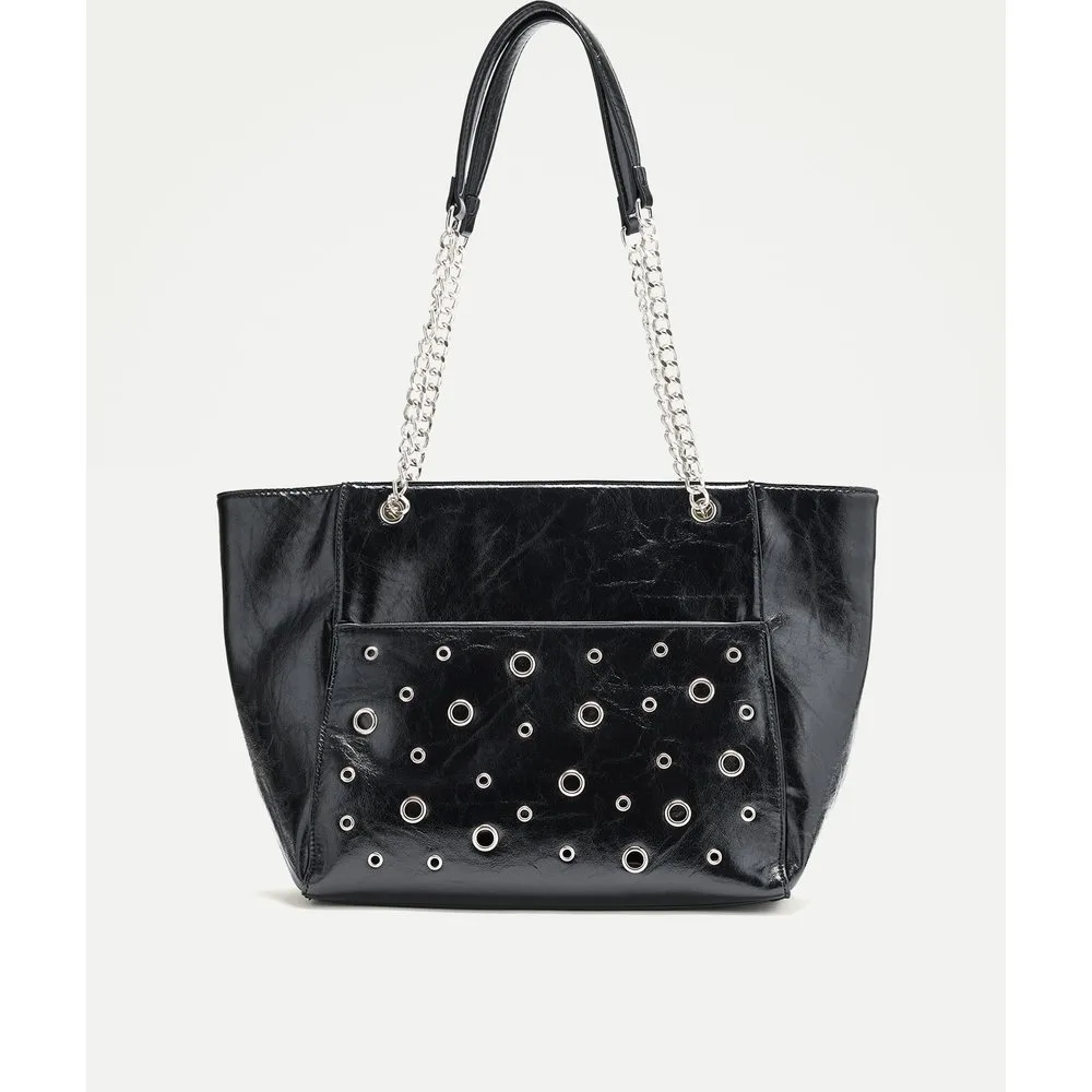 Bolso shopper con hoyados y cadenas - Tintoretto - FashionsVida