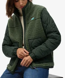 Superdry Damen Sherpa Fleece Hybrid-jacke Green - Größe: 40