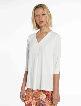 Camiseta de mujer de punto circular con pliegue central - Naulover - FashionsVida