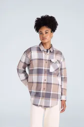 Megan Womens Borg-Lined Shirt - Blue - Blue - Size: 10