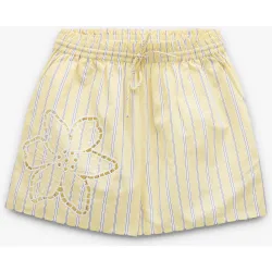 Short de mujer con cintura ajustable y estampado de rayas