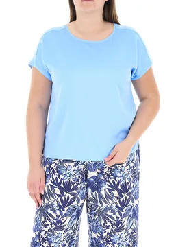 Blusa in satin AZZURRO S - LUISA VIOLA - FashionsVida