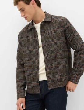 M&S Checked Overshirt Brown male - M&S - FashionsVida