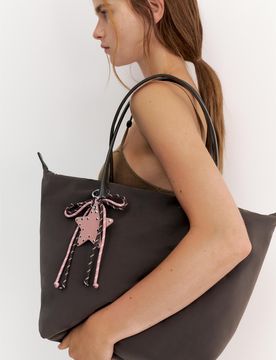 Borsa Shopper In Nylon Con Decorazione