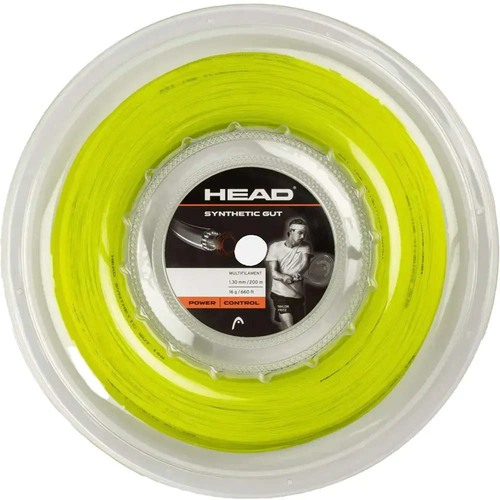 Synthetic Gut 200 M Tennis Reel String Yellow 1.30 mm - Head Racket - FashionsVida