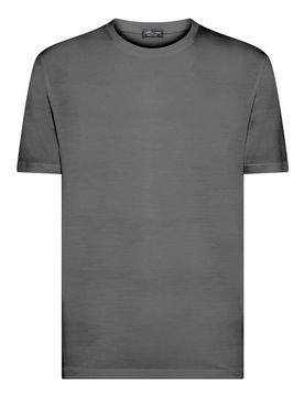T-Shirt Antracite In Lana Merino