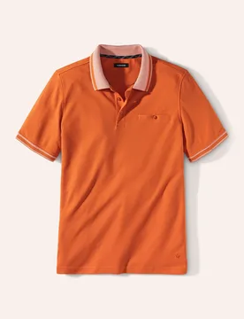 Extraglatt-Polo Klimakontrolle, , Farbe Orange, 58/60, bügelfrei mit weicher Baumwolle Herren - Walbusch - FashionsVida