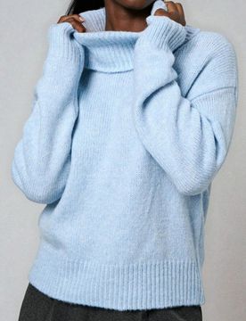 Dolcevita classico con miscela di lana - blu