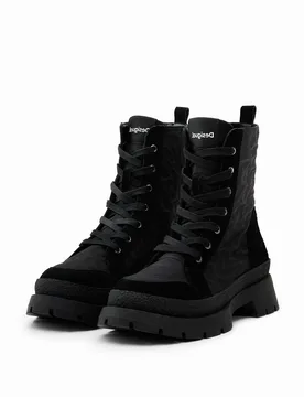 Bottes à lacets effet léopard BLACK 36 female - Desigual - FashionsVida