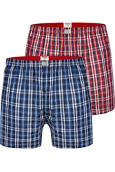 Plaid D555 Mens Kingsize Woven Boxer Shorts 2-Pack