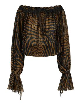 Blumarine Blusa in viscosa marrone