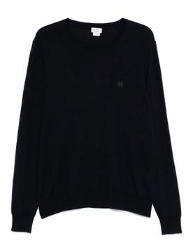 Maglione girocollo con logo ricamato