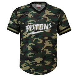 Nba Detroit Pistons Mens Camo Mesh T-Shirt - Green - Size Small