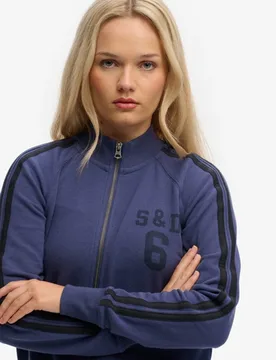 Superdry Damen Athletic Essentials Trainingsjacke mit Reißverschluss Navy - Größe: 42 - 64.99 - FashionsVida