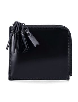 Glossy Leather Zip Wallet