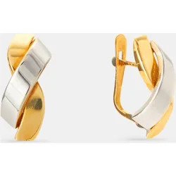 Pendientes de oro bicolor