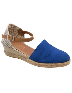 Women's 'Fulbeck' Suede Wedge Sandals in Blue Size: 4 - Blue - Size: 4 - RAVEL - FashionsVida