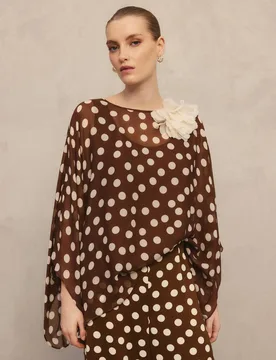 Top de mujer caftán estampado de lunares - Woman Fiesta El Corte Inglés - FashionsVida