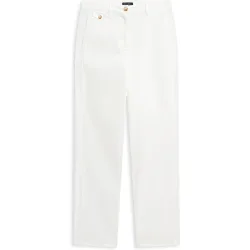 Pantalón de mujer corte recto con botones a contraste